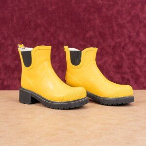 Ilse Jacobsen Women Rub 47 Yellow Short Rain Wellies Rubber Boots 8US EUR38